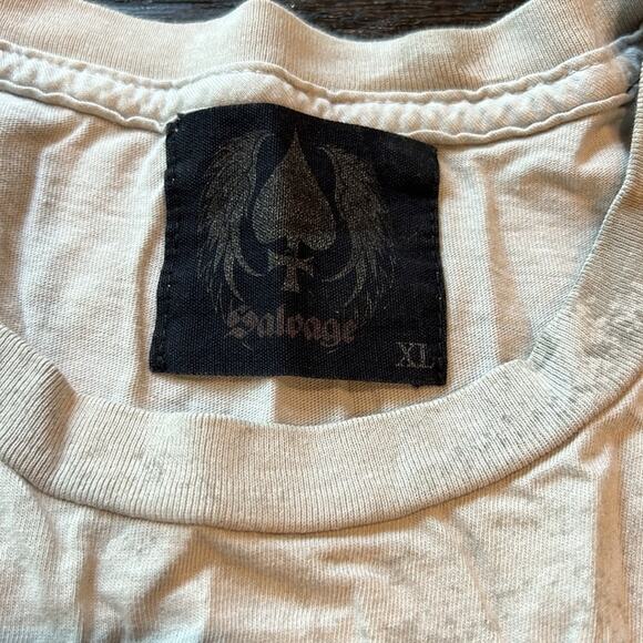 Salvage Beige Tee with Black Graphic - Picture 2 of 3